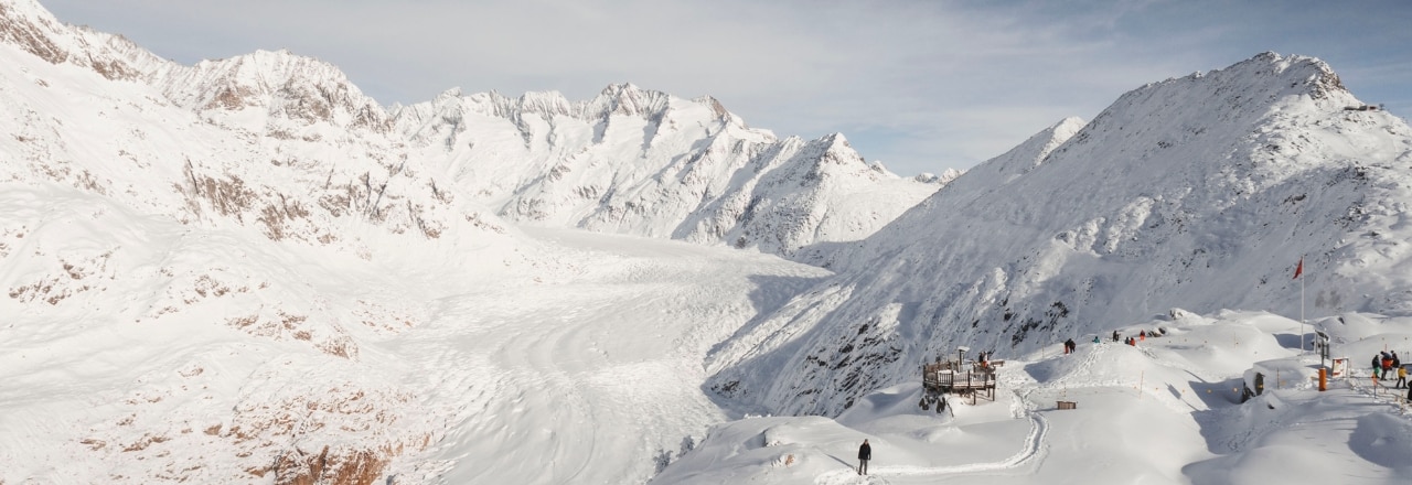 Aussicht auf großen Aletschgletscher