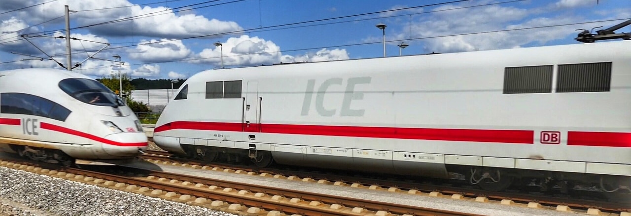 ICE Züge auf der Strecke