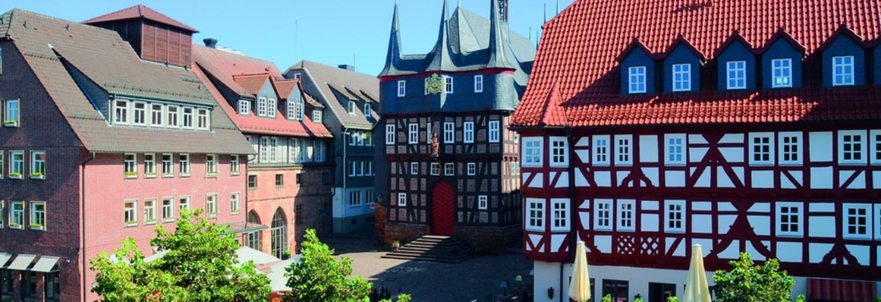 Marktplatz mit Rathaus in Frankenberg (Eder)