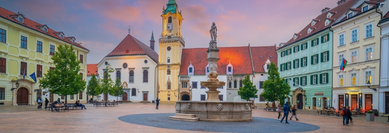 Der Marktplatz von Bratislava in der Slowakei