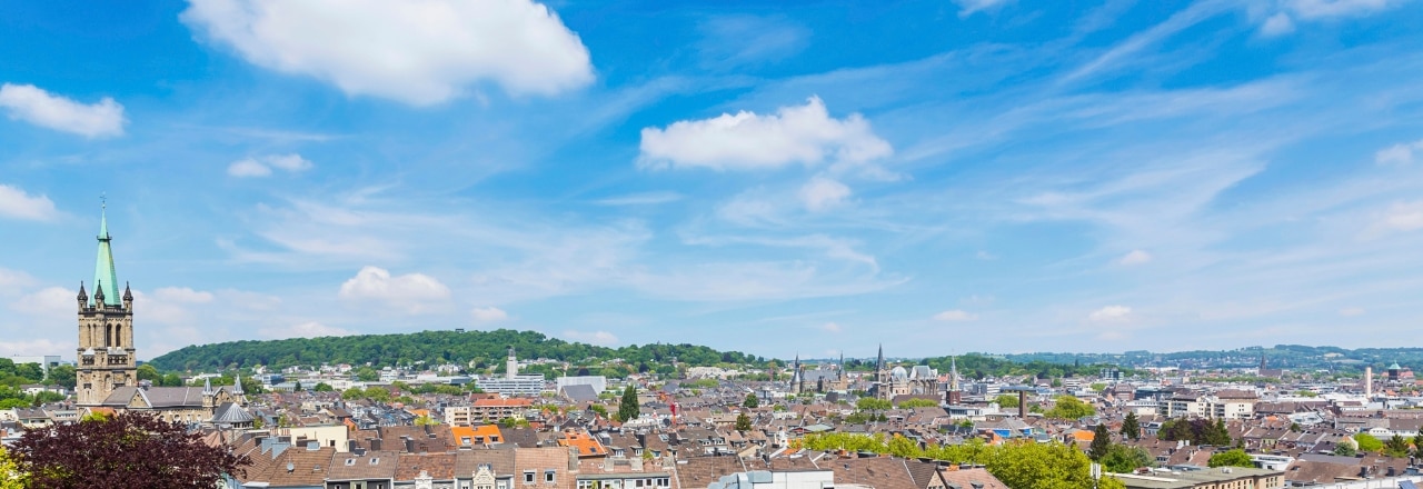 A panoramic view of aachen city in germany.
