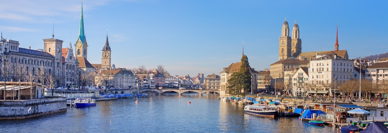 Zürich mit Zürichsee in der Schweiz