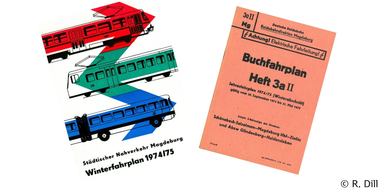 Die ersten Fahrpläne der S-Bahn von 1974/1975.