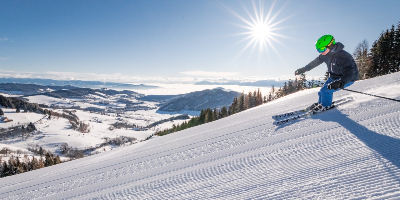 Skifahrer Simonhöhe Mittelkärnten