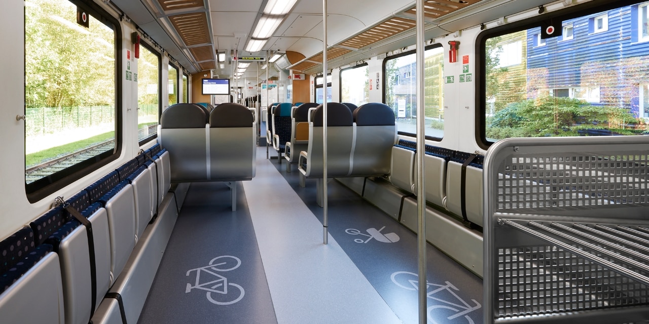 Die Marschbahn Fahrradbereich, Rollstühle und Kinderwagen nach dem Refresh 2024