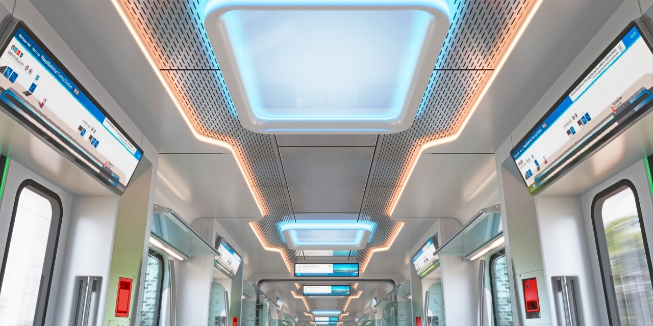 Beleuchtung im neuen S-Bahn-Zug