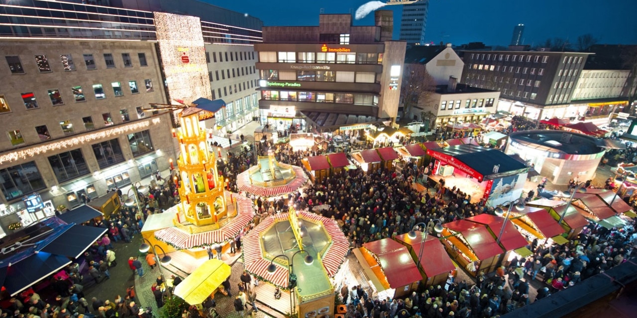 Bochum Weihnachtsmarkt von oben