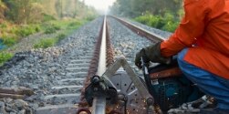 Workers were cutting tracks for maintenance. 