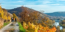 Klingenberg Herbstlandschaft Wanderer