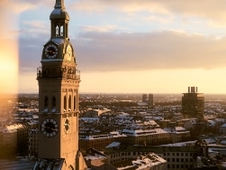Blick über das verschneite München