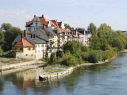 The Danube river in Regensburg