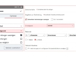 Screenshot von DB Navigator und bahn.de, der zeigt, wie man bei der Ticketbuchung die Umsteigezeit anpassen kann.