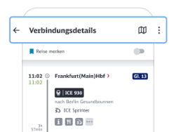 Screenshot Handy mit Reise-teilen-Funktion