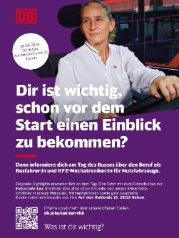 Plakat mit Informationen zum Tag des Busses in Uelzen am 10. August 2024