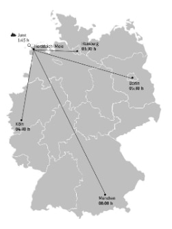 Karte Anreise Wattenmeer Niedersachsen