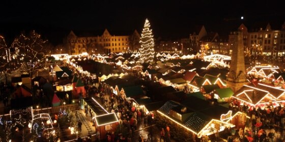 Erfurt Weihnachtsmarkt von oben