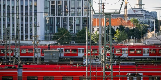 S-Bahn und Regiozug auf benachbarten Gleisen