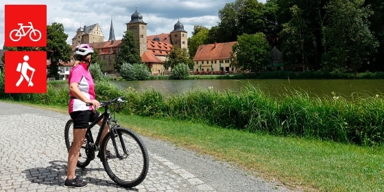 Fahrradfahrerin im Fränkischen