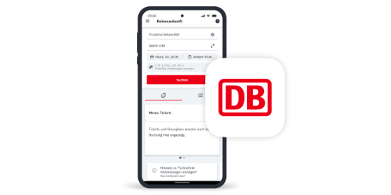 DB Navigator mit Smartphone