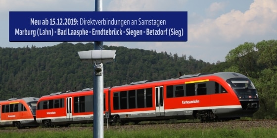 Direktverbindungen an Samstagen Marburg (Lahn) - Siegen