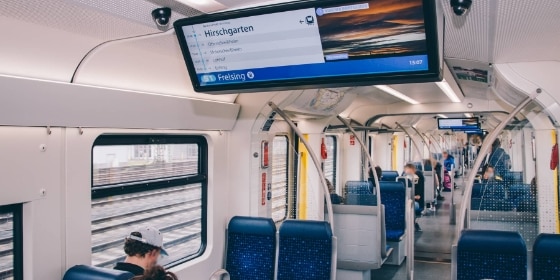 Blick in den Fahrgastraum der S-Bahn