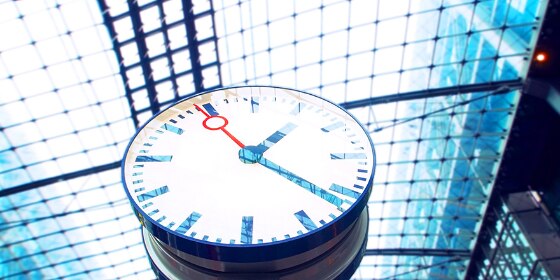 Clock in railway station 
