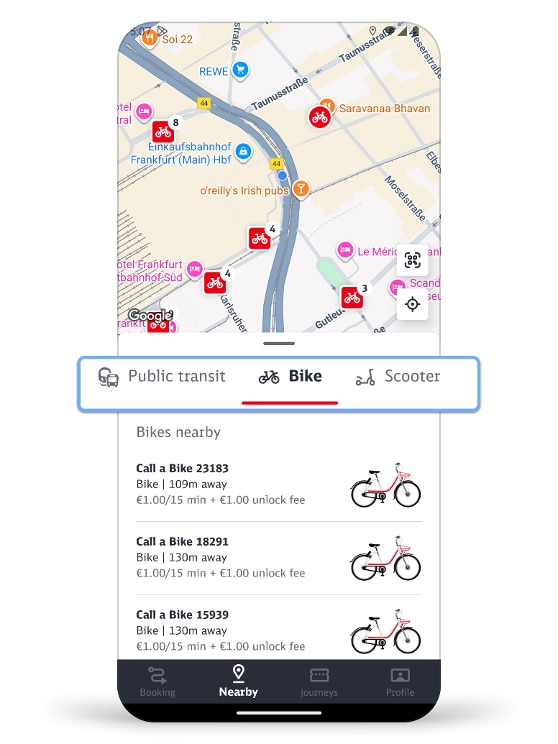 Now switch to the "Bicycles" view, for example.