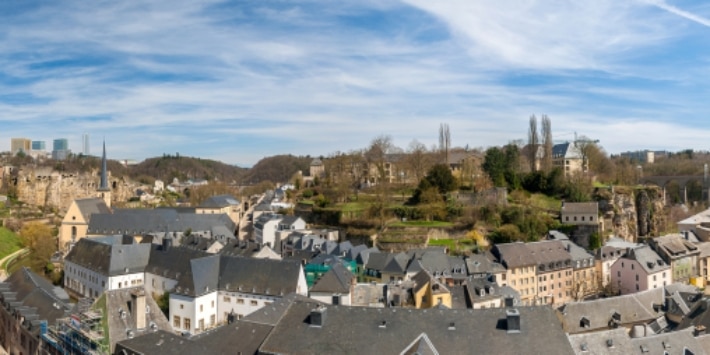 Panoramic view of Luxembourg old town 