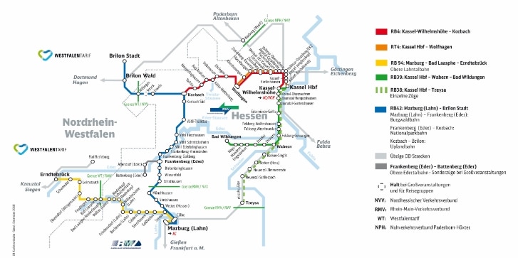 Streckennetz Kurhessenbahn