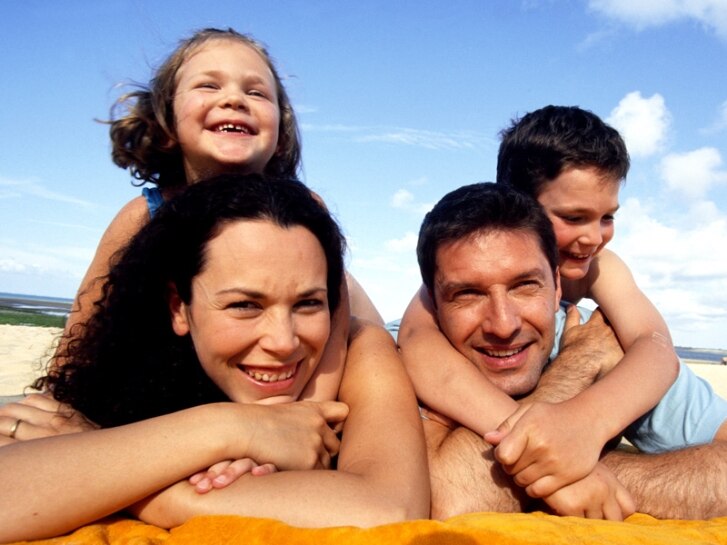 Familie am Strand