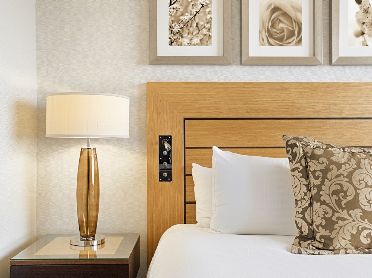 Interior design detail of a luxury hotel room