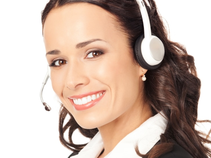 happy smiling cheerful customer support phone operator