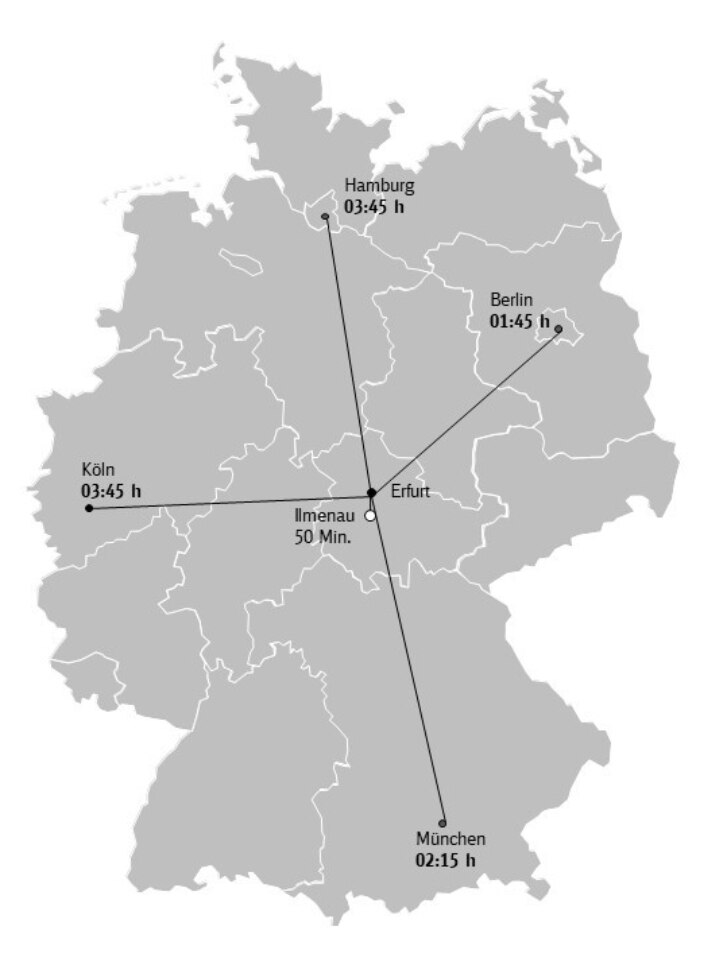 Karte Anreise Thüringer Wald