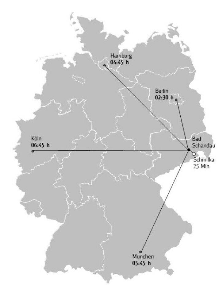 Karte Anreise Sächsische Schweiz