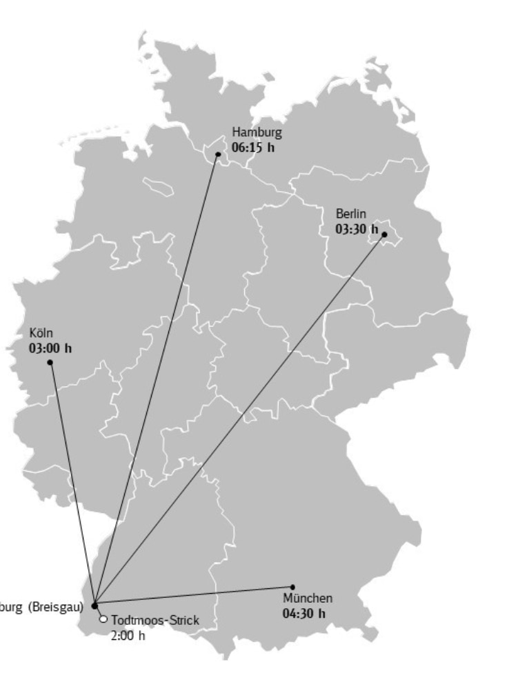 Karte Anreise Schwarzwald
