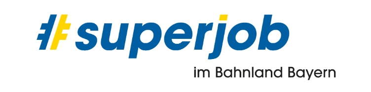BEG Lable mit Aufschrift Superjob im Bahnland Bayern