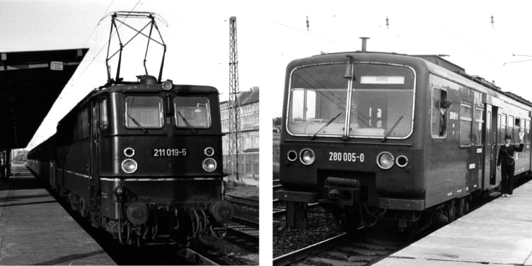 Einer der ersten S-Bahn-Züge am neu errichteten Haltepunkt Magdeburg