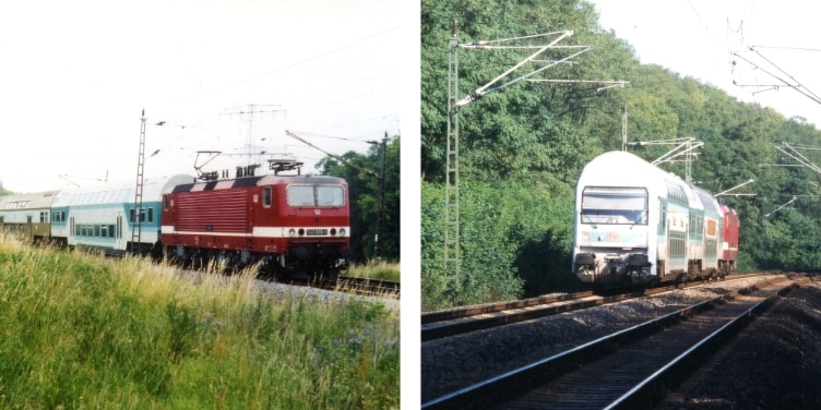 Doppelstock-S-Bahn mit neuem Steuerwagen und Mittelwagen 1995 und 1996