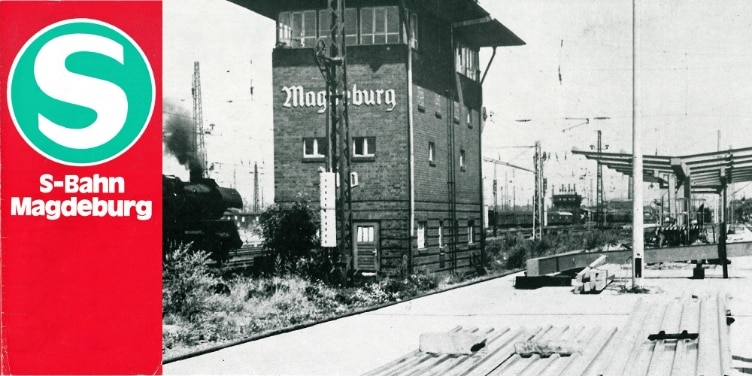 Logo aus einem Handzettel 1974 und Bau des neuen Haltepunktes Hasselbachplatz