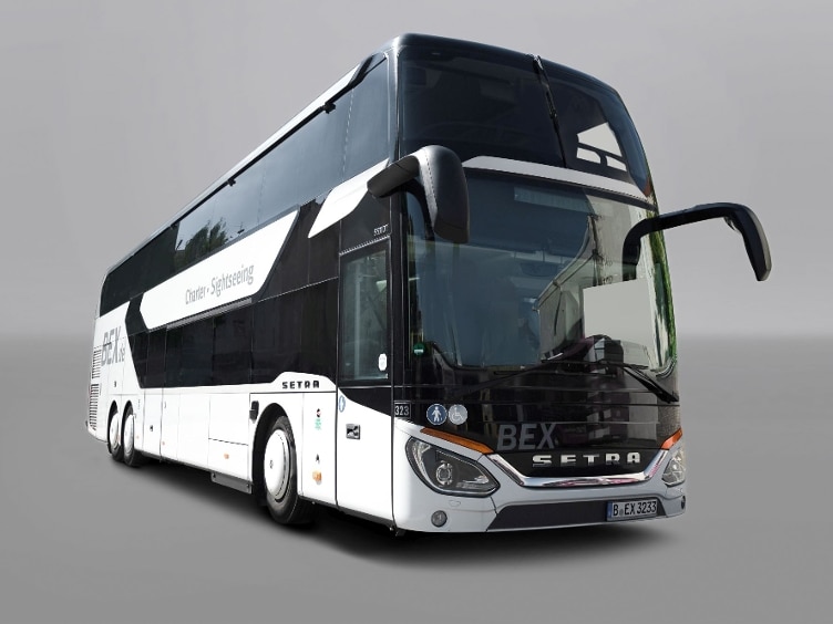Doppeldecker  Setra S 531 DT weiß von außen<br/>