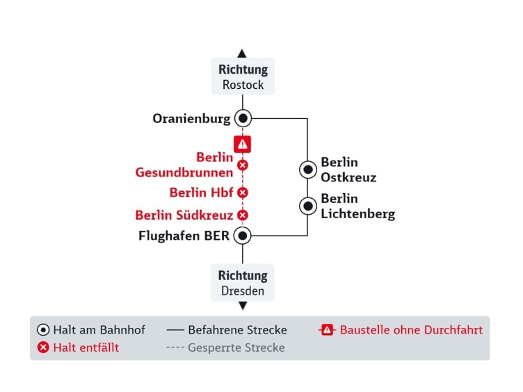 Die abgebildete Streckenkarte wird im nachfolgenden Text beschrieben.