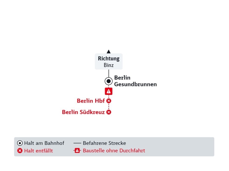 Die abgebildete Streckenkarte wird im nachfolgenden Text beschrieben.