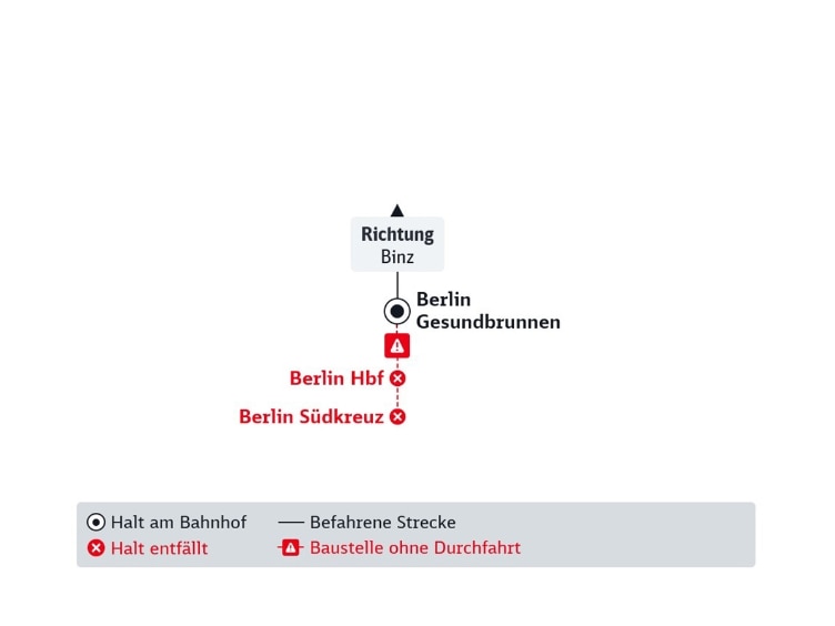 Die abgebildete Streckenkarte wird im nachfolgenden Text beschrieben.