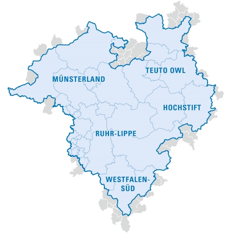 Karte NRW für Westfalentarif