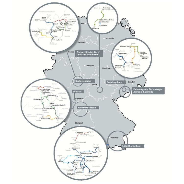 Karte DB Regio-Netze