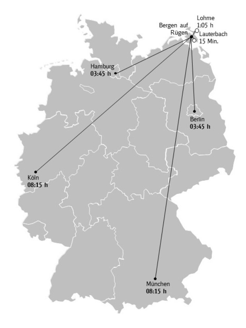 Karte Anreise Rügen