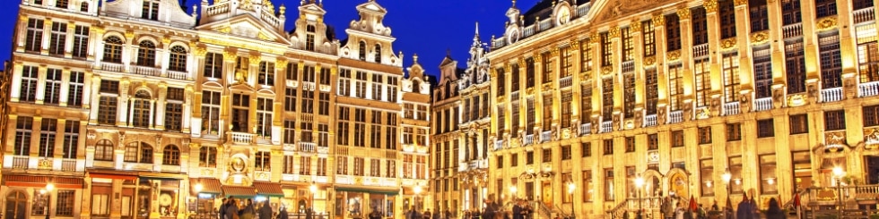 Grand Place in Brussels in night, Belgium