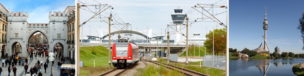 Kollage München, S-Bahn München, Airport