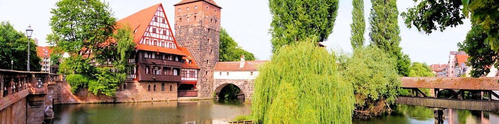 Blick über den Henkersteg in Nürnberg