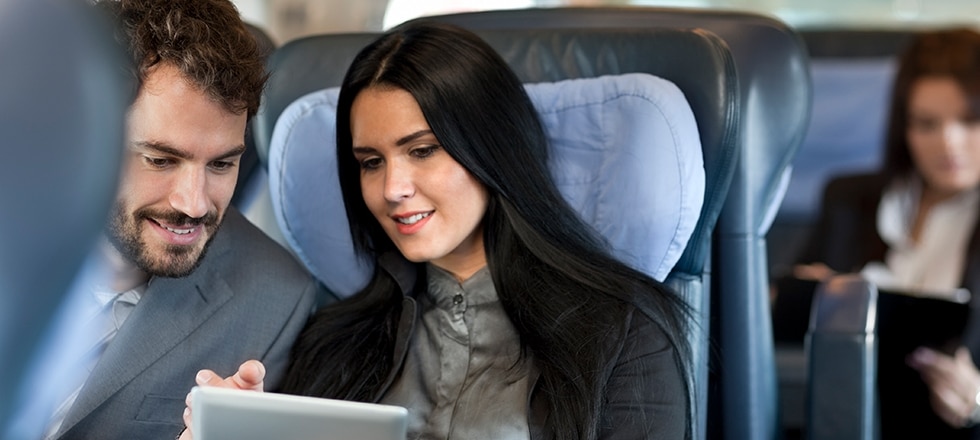 Business people working  on the Passenger  train